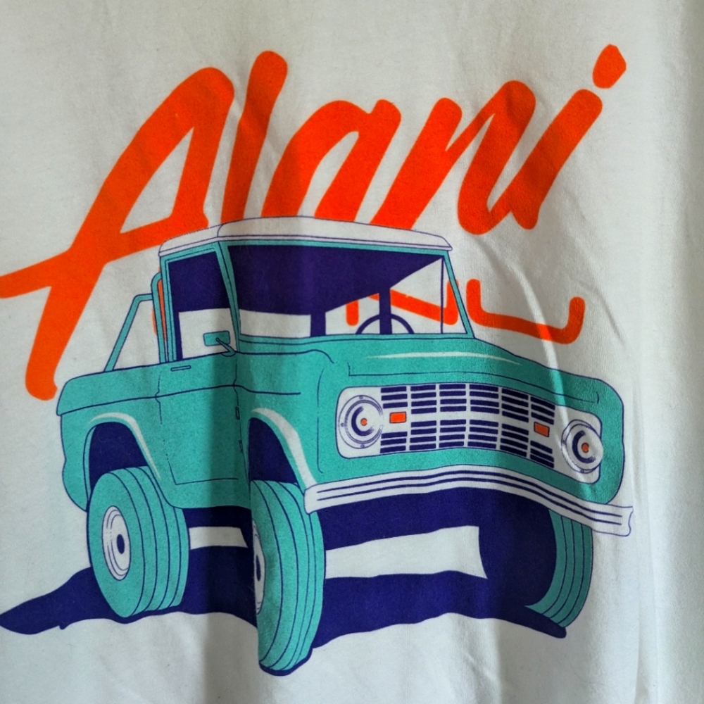 Alani Nu White Graphic T-Shirt with Vintage Car Design - Picture 4 of 4